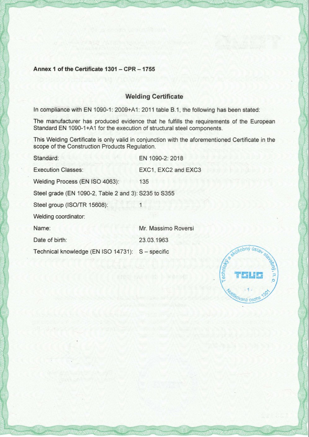 Certificazione Ce - Roversi scale